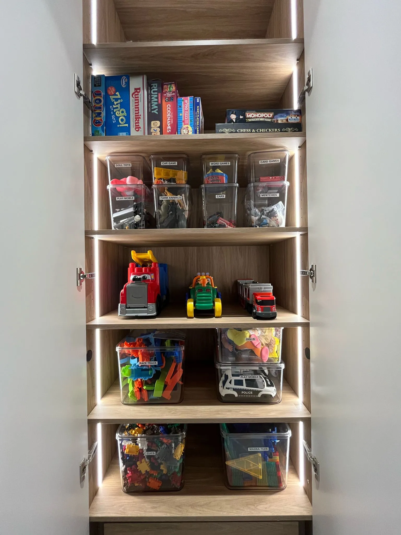 Neatly arranged bedroom storage