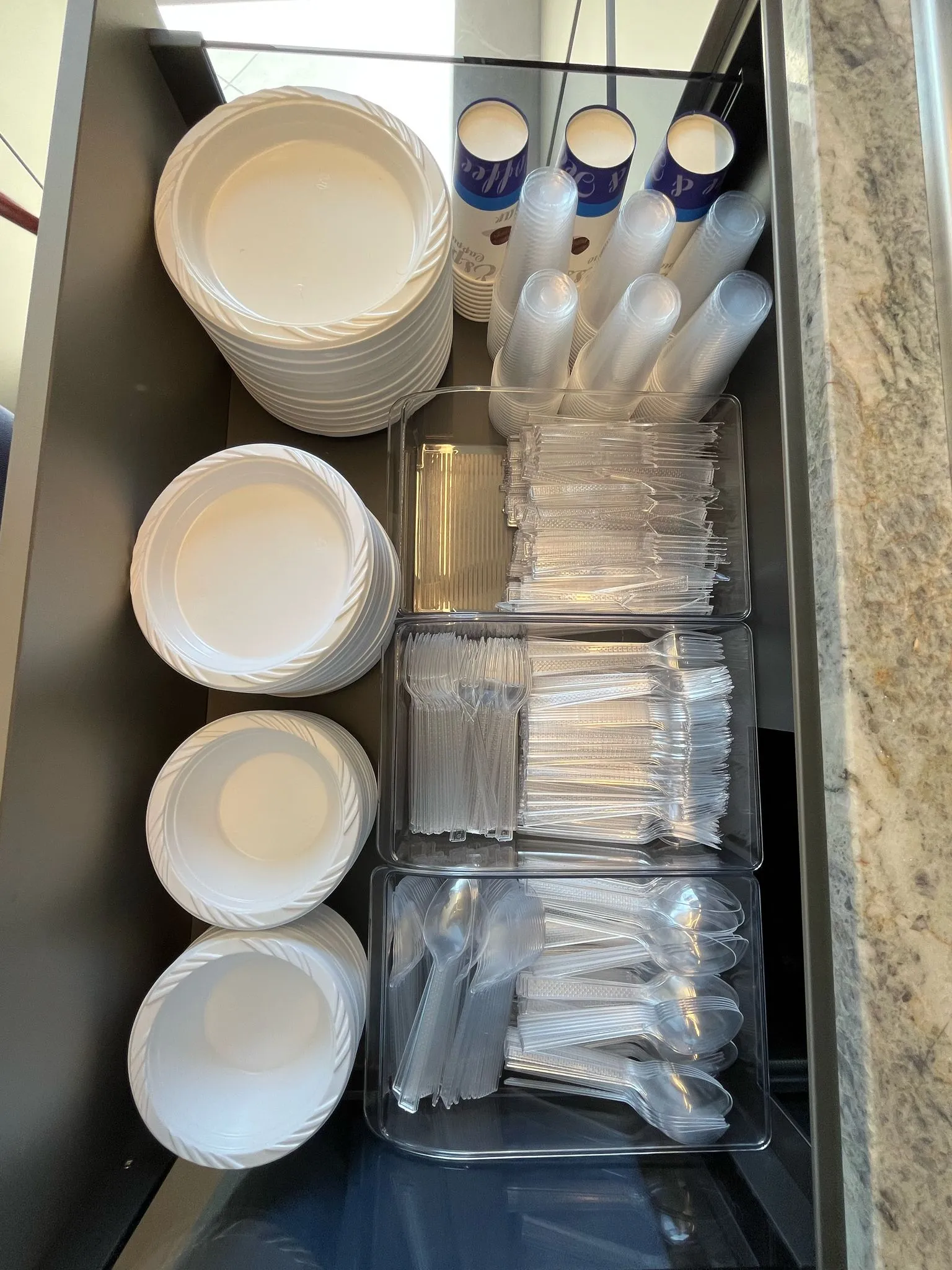 Well-organized bathroom cabinet